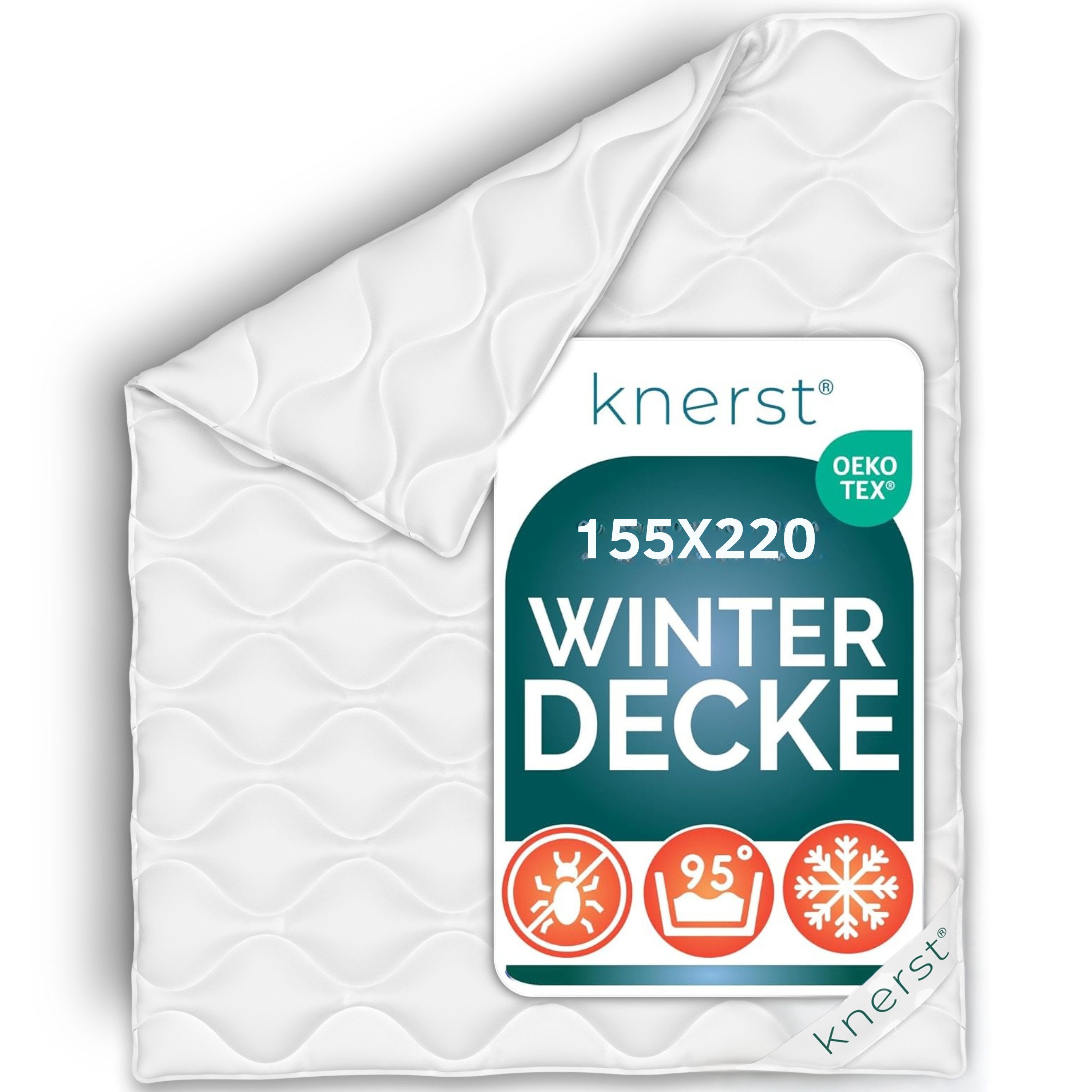 KNERST Microfaserbettdecke Allergiker Bettdecke Atmungsaktiv Klimafaser Steppdecke, Füllung: Klimafaser-Polyesterfüllung, Bezug: Polyester, Winterdecke, 155x220 cm, warmdecke, allergikerfreundlich
