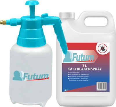 FUTUM Insektenspray Kakerlaken Spray Schaben Spray Küchenschaben Abwehr, 2 l, auf Wasserbasis, geruchsarm, brennt / ätzt nicht, mit Langzeitwirkung