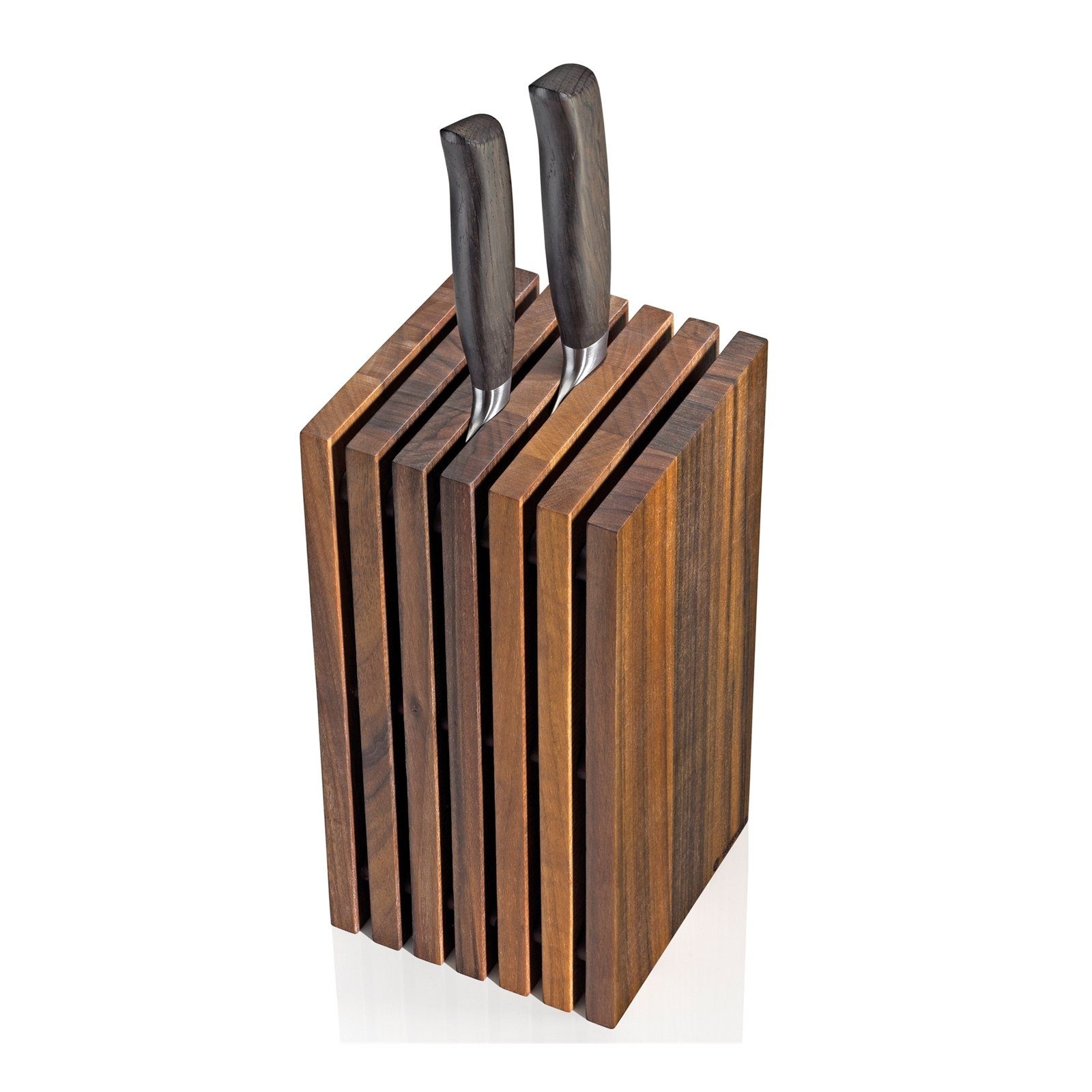 Rillen Messerblock Küchenmesser (1tlg), Holzblock ZASSENHAUS Messerblock Messerhalter Holz Nussbaum