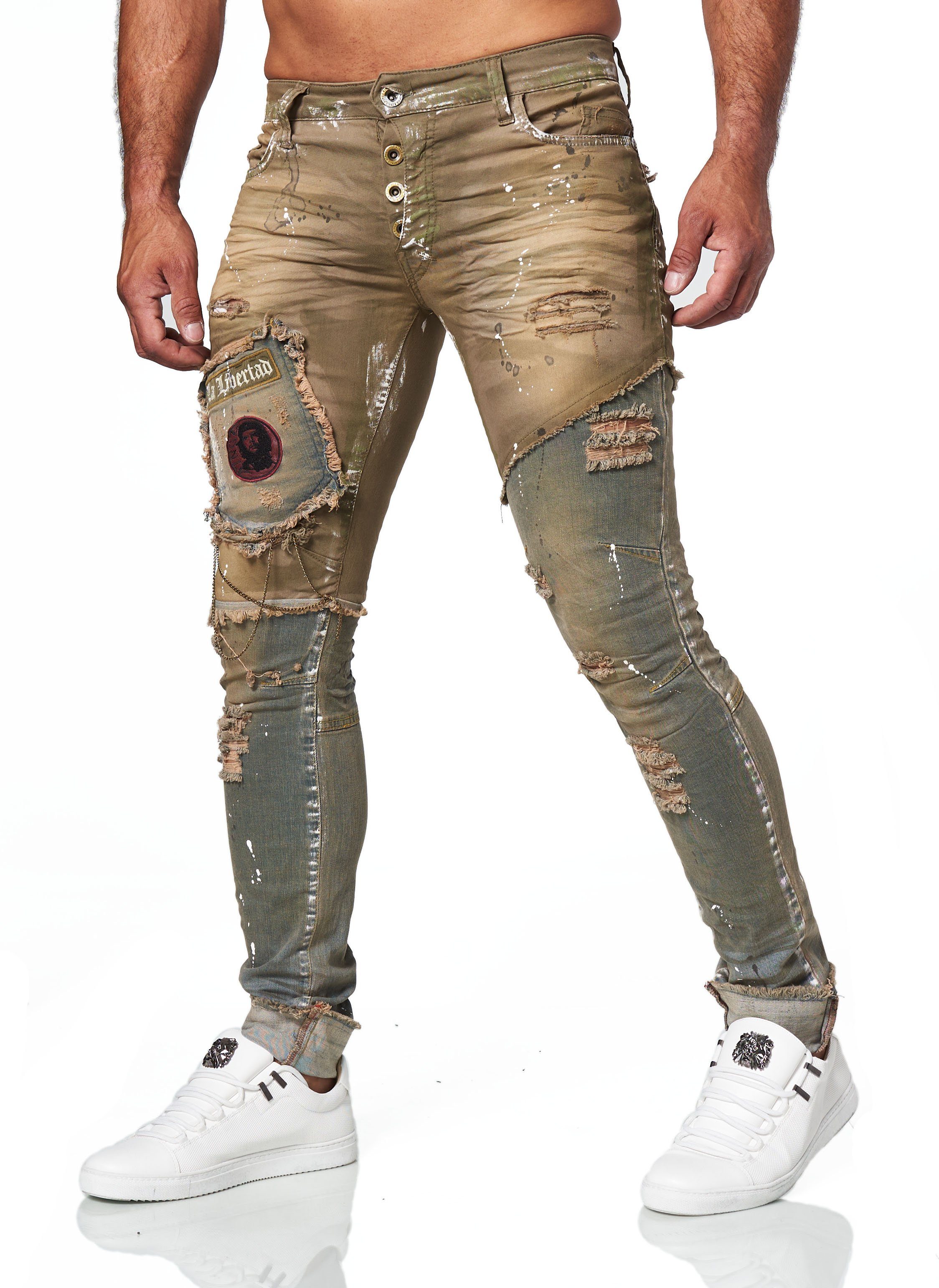 KINGZ Slim-fit-Jeans in lässigem Design