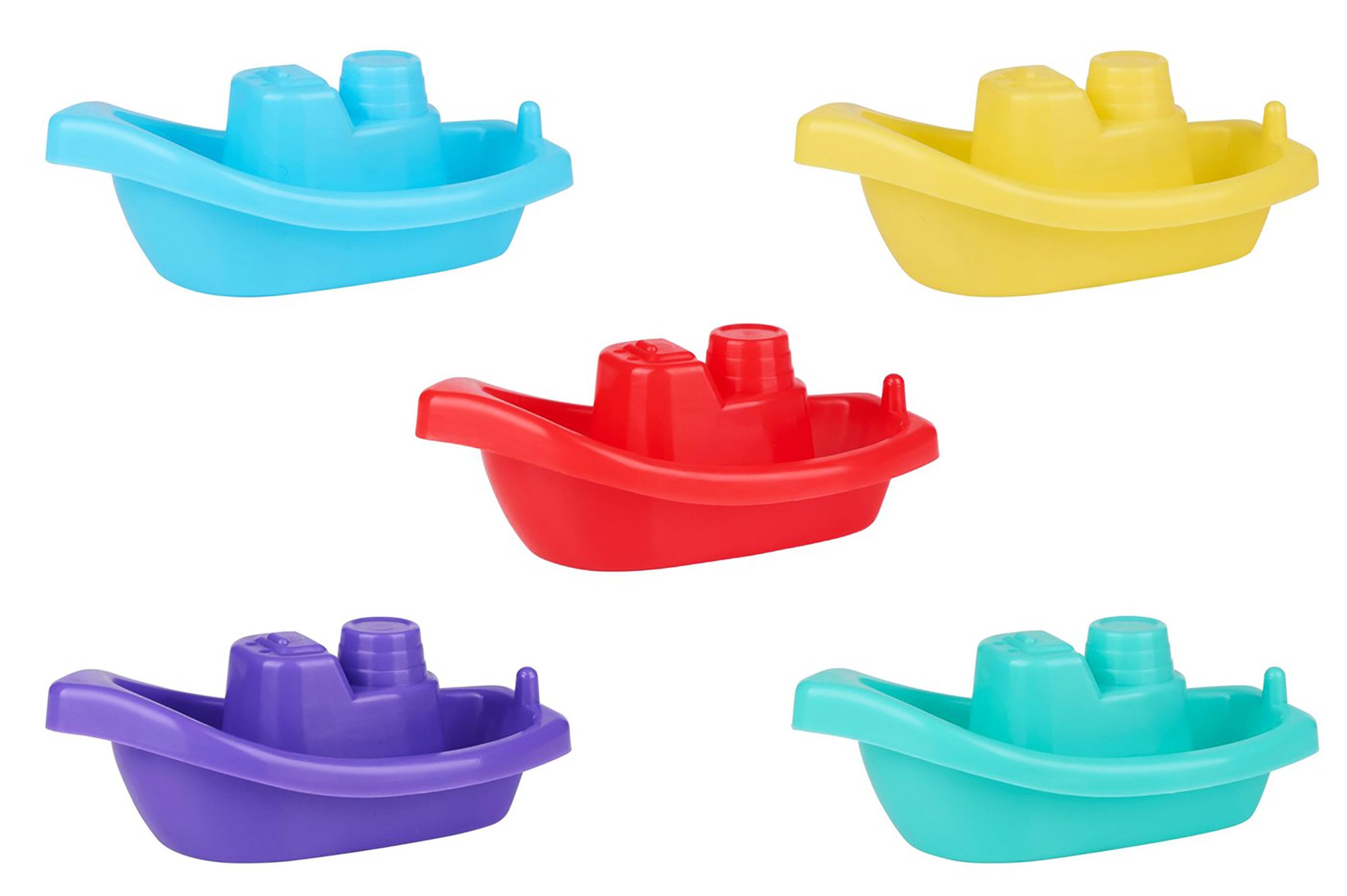 Eddy Toys Kinderspielboot 5x BABY BADEBOOT Set Bunt stapelbar Badewannenspielzeug Spielzeug 35 (5-tlg), Schwimmend Babyboot Wanne