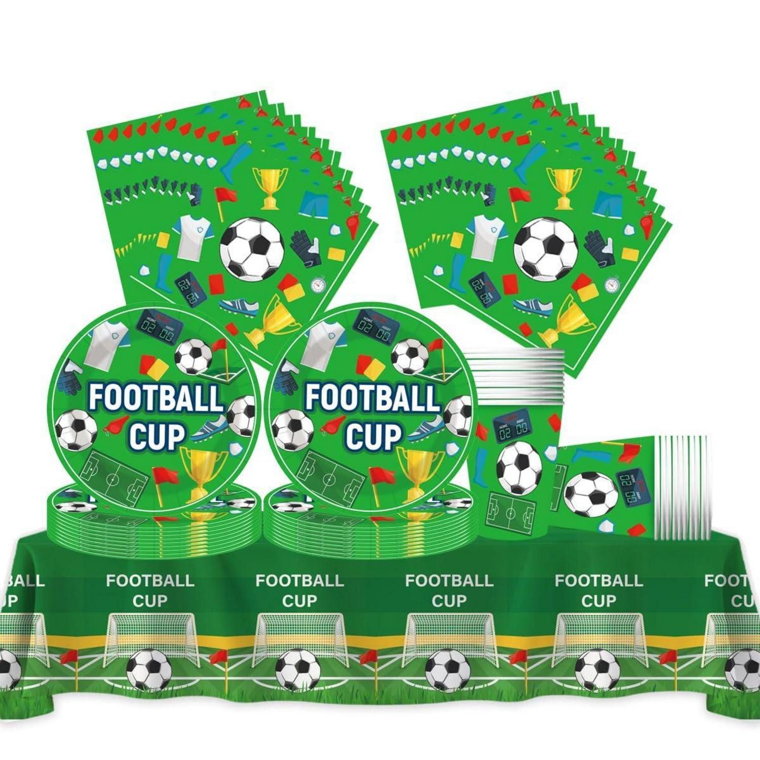LuxusKollektion Comicfigur Fußball Partygeschirr Set 61tlg Violett (1 St)