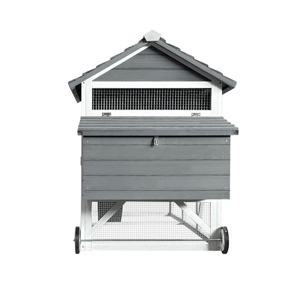 HOME DELUXE Hühnerstall FERA Hühnerhaus, Kleintierstall, Hühnerkäfig, Hochwertiges Tannenholz, Inkl. Rollensystem