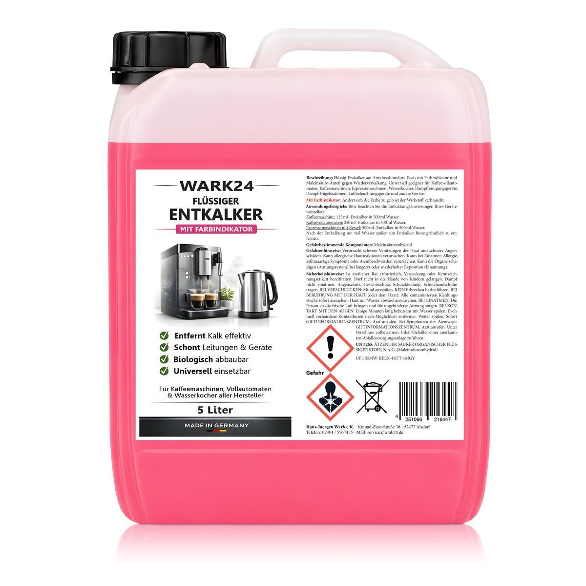 Wark24 Wark24 Flüssig Entkalker 5 Liter für Kaffeevollautomat (1er Pack) Entkalker