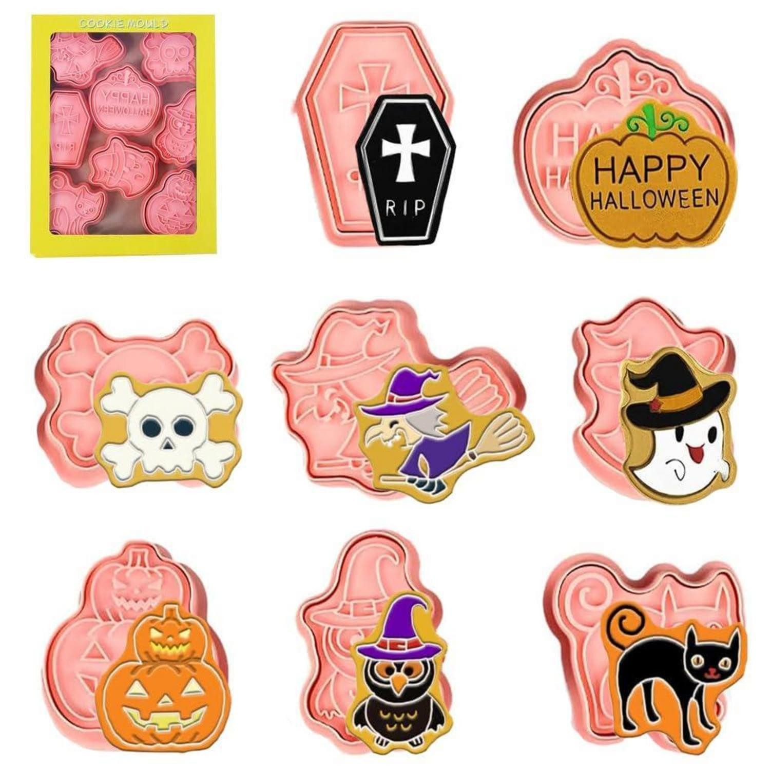 LuxusKollektion Ausstechform Plätzchenausstecher Halloween 8-teilig, Kunststoff, (8-St)