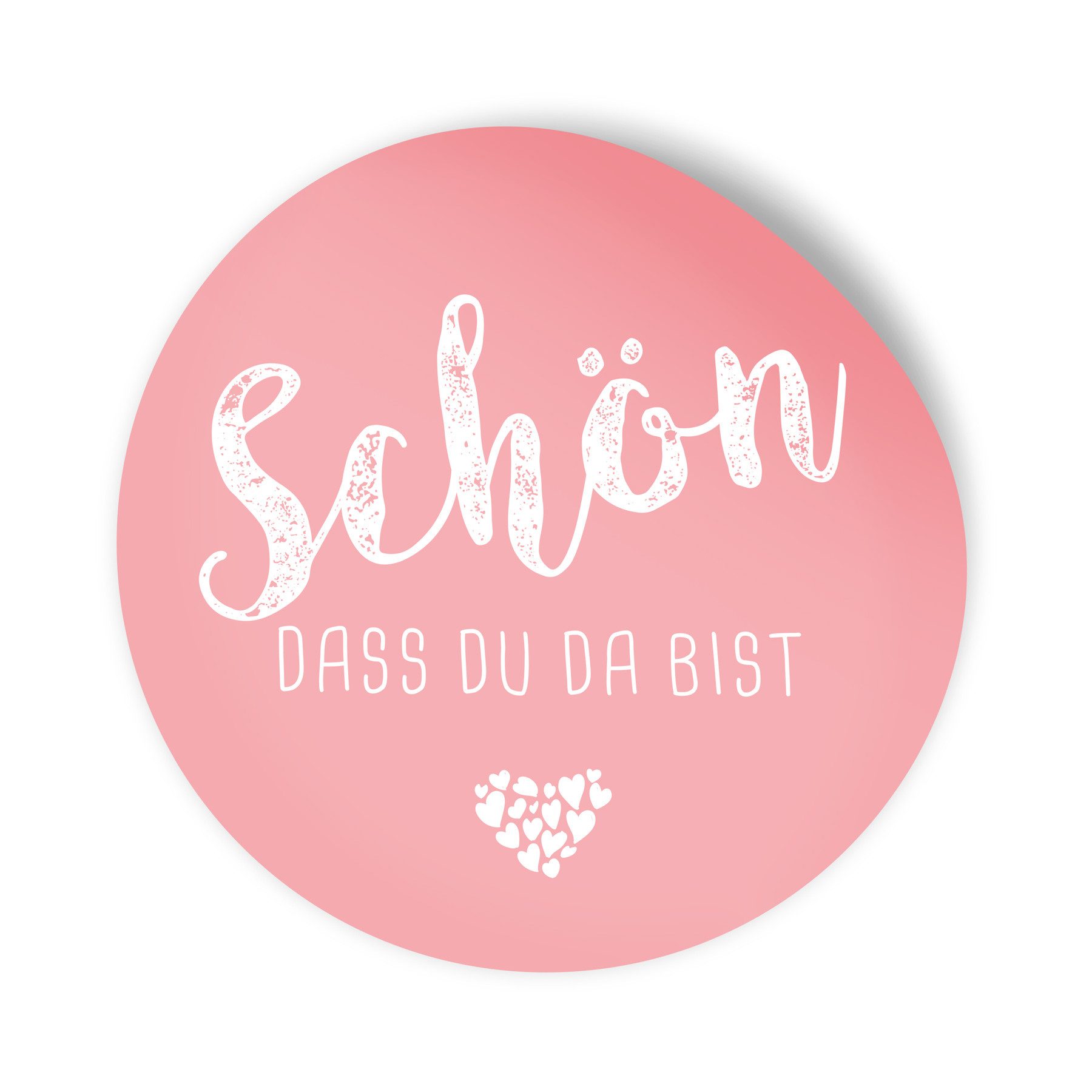 itenga Aufkleber itenga 24x Sticker Aufkleber "Schön dass du da bist" rosa
