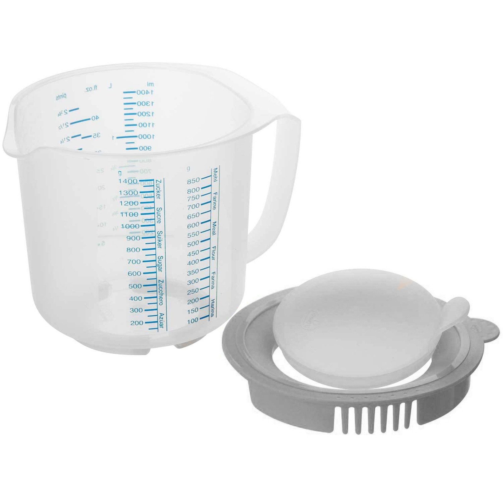 Dr. Oetker Küchenhelfer Messbecher Mess- und Rührbecher 1,4 Liter, Kunststoff, (3-St)