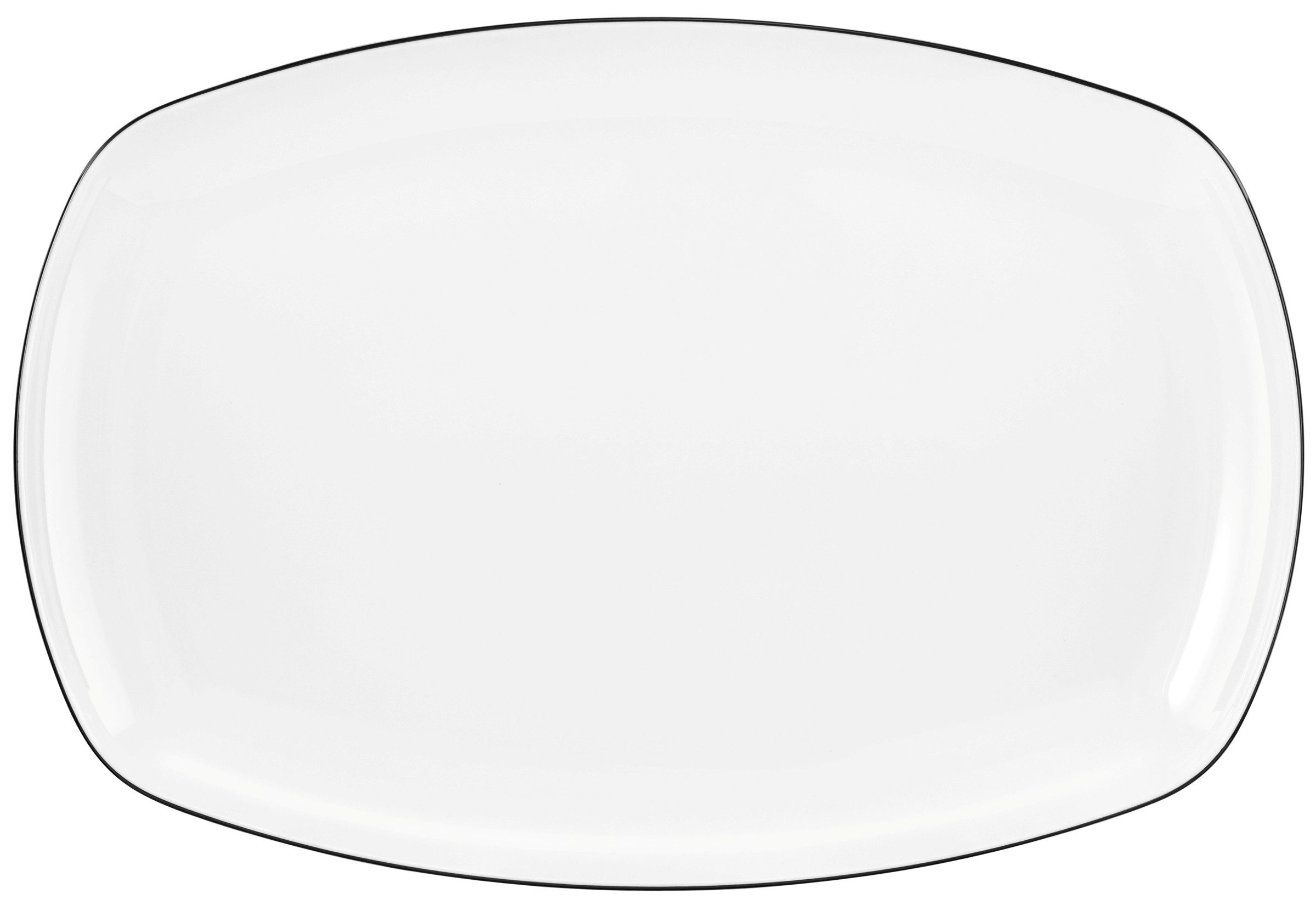 Seltmann Weiden Servierplatte Lido Black Line, Porzellan, (1-tlg), Platte eckig
