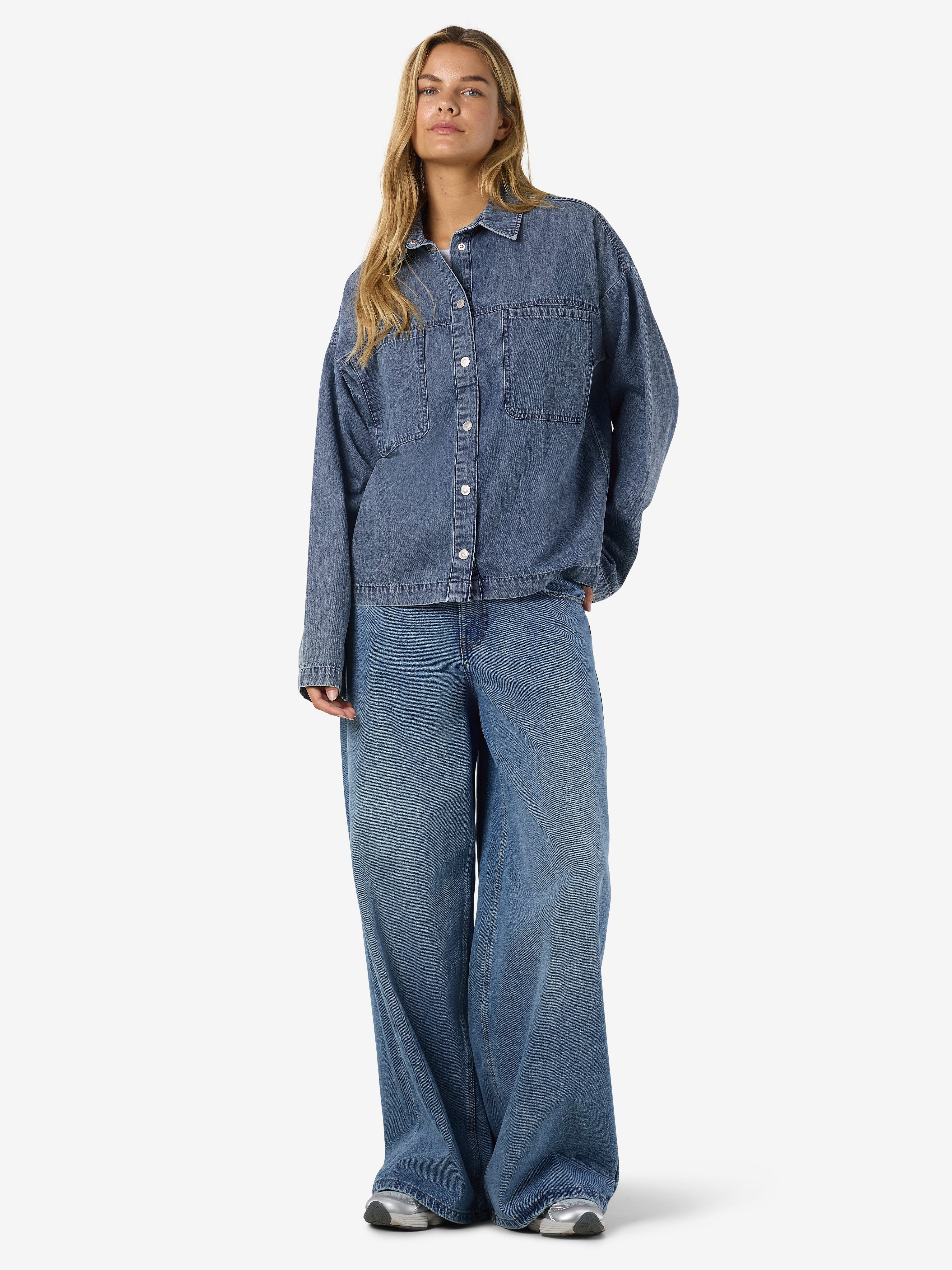 Noisy may Jeansbluse NMENZA L/S OVERSIZE SHIRT MG004MB NOOS