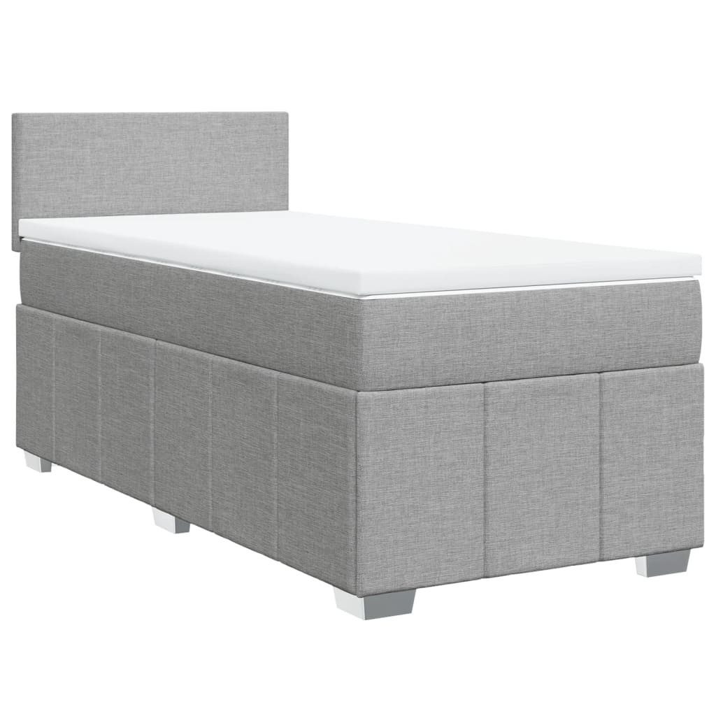 vidaXL Bett Boxspringbett mit Matratze Hellgrau günstig online kaufen