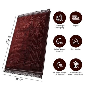 Teppich Gebetsteppich Teppiche 80x120cm Gebetsteppich Islam Prayer Mat, HOMELUX, orientalisch Türkische Teppiche Orientalischer Teppich Islamic