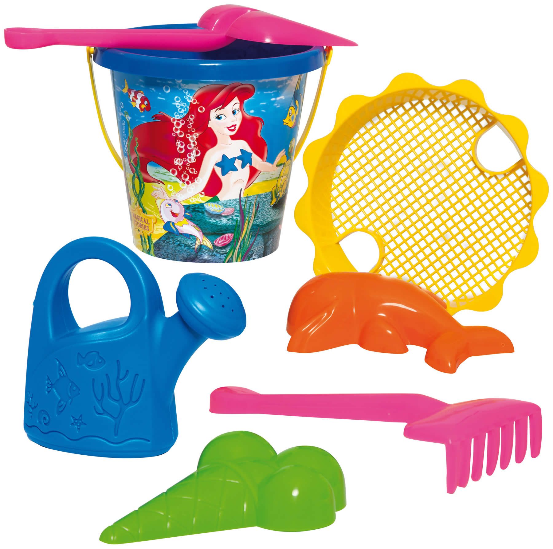 Dohany Sandform-Set Schaufel Rechen Eimer Förmchen Gießkanne 7-tlg., (Set)