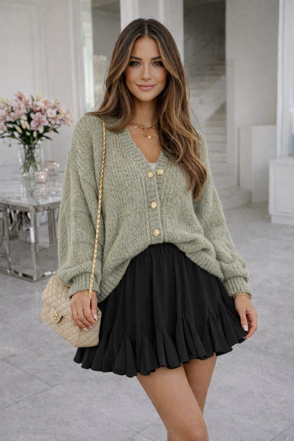 Worldclassca Sommerrock Worldclassca Sommerrock Mini Rock Hohe Taille Volants Blickdicht Neue Kollektion - Stilvolle und gemütliche Mode für Damen