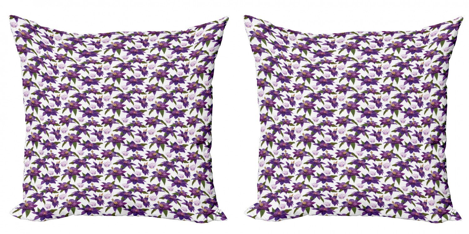 (2 Blüten Doppelseitiger Digitaldruck, Stück), Blick Accent Modern Kissenbezüge Abakuhaus Blumen Clematis
