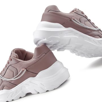 LASCANA Sneaker mit Chunky-Sohle & Ketten, Schnürhalbschuhe, Freizeitschuhe VEGAN