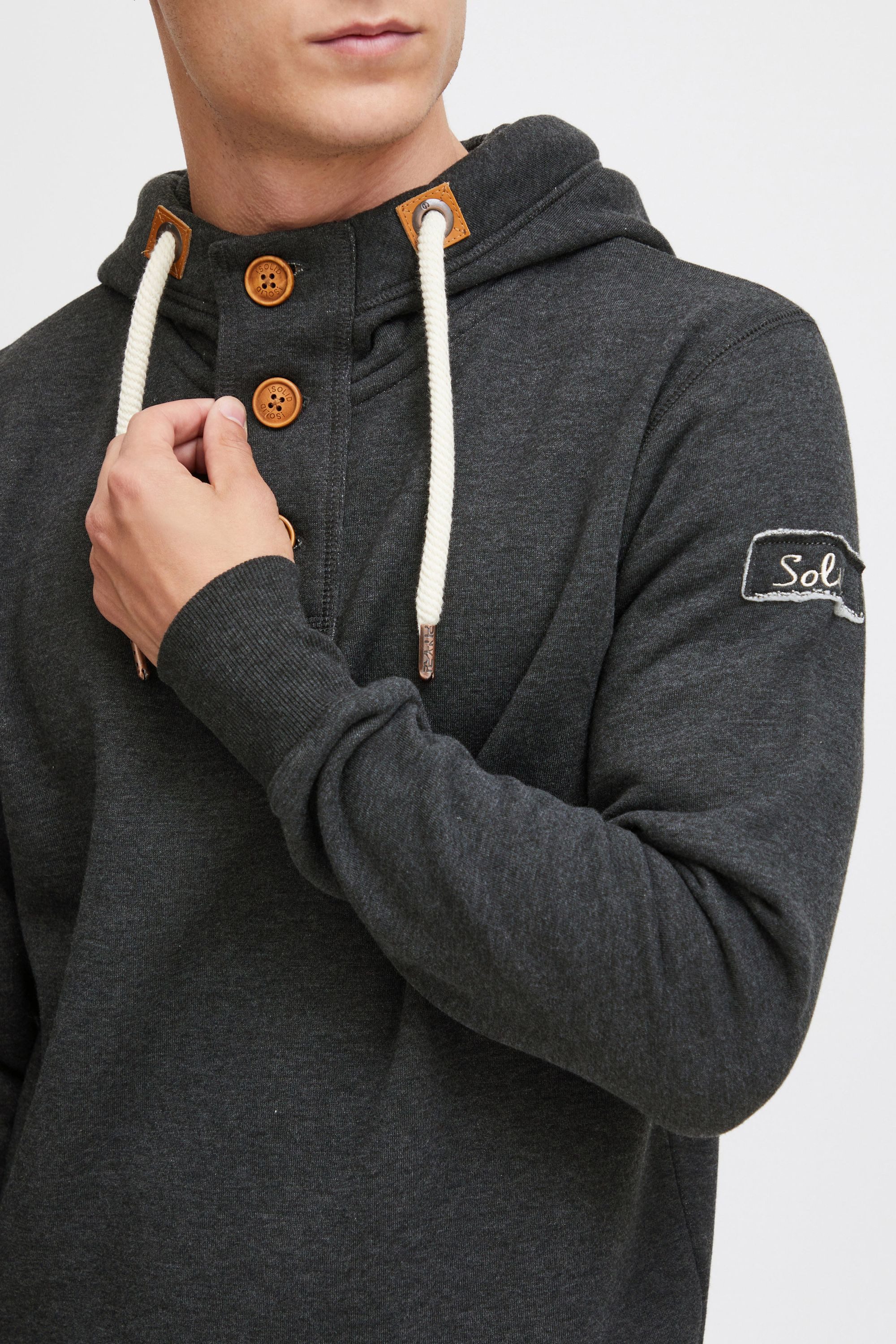 !Solid Hoodie SDTripStrip Kapuzensweatshirt mit Knopfleiste