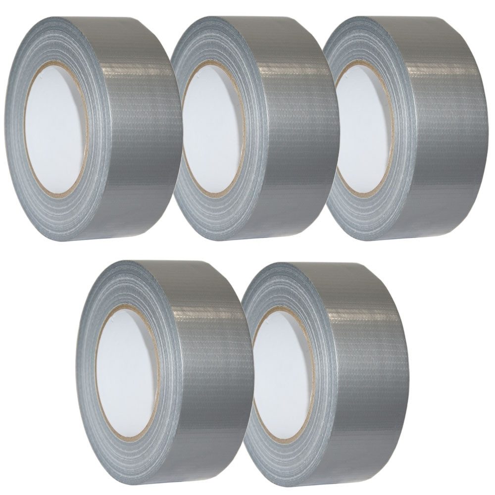 Systafex® Klebeband 5x Klebeband Panzertape Gewebeklebeband Steinband 48mm x 50m Rolle (5-St)