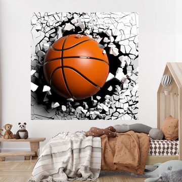 wandmotiv24 Fototapete Wanddurchbruch mit Basketball, glatt, Wandtapete, Motivtapete, matt, Vliestapete, selbstklebend