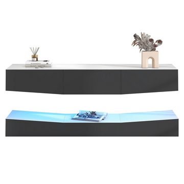 Celya TV-Schrank TV-Schrank mit LED-Beleuchtung Wandbefestigung 180cm Hängend Wand befestigter schwimmender, LED