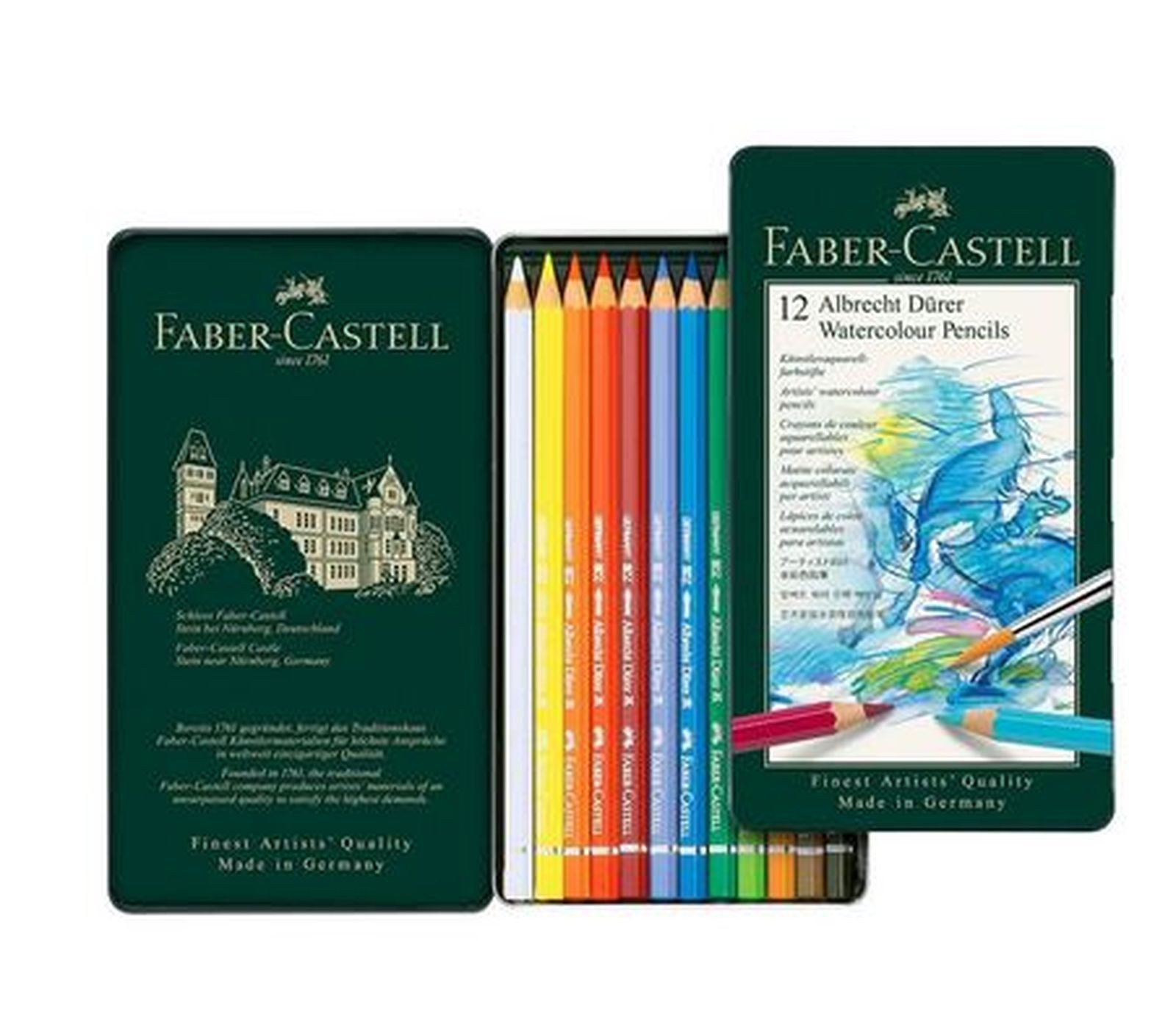 Faber-Castell Malstift Albrecht Dürer Aquarellstifte, (12-tlg), 12er Metalletui
