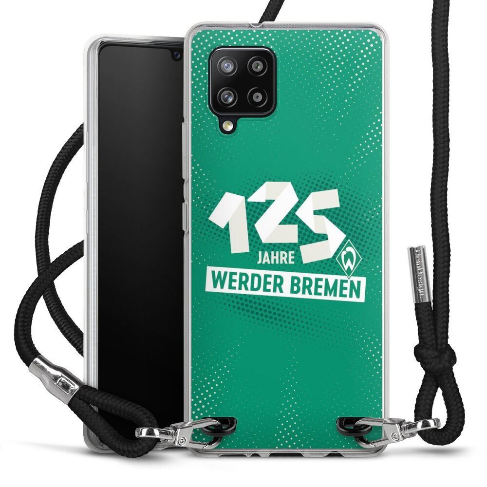 DeinDesign Handyhülle 125 Jahre Werder Bremen Offizielles Lizenzprodukt, Samsung Galaxy A42 5G Handykette Hülle mit Band Case zum Umhängen