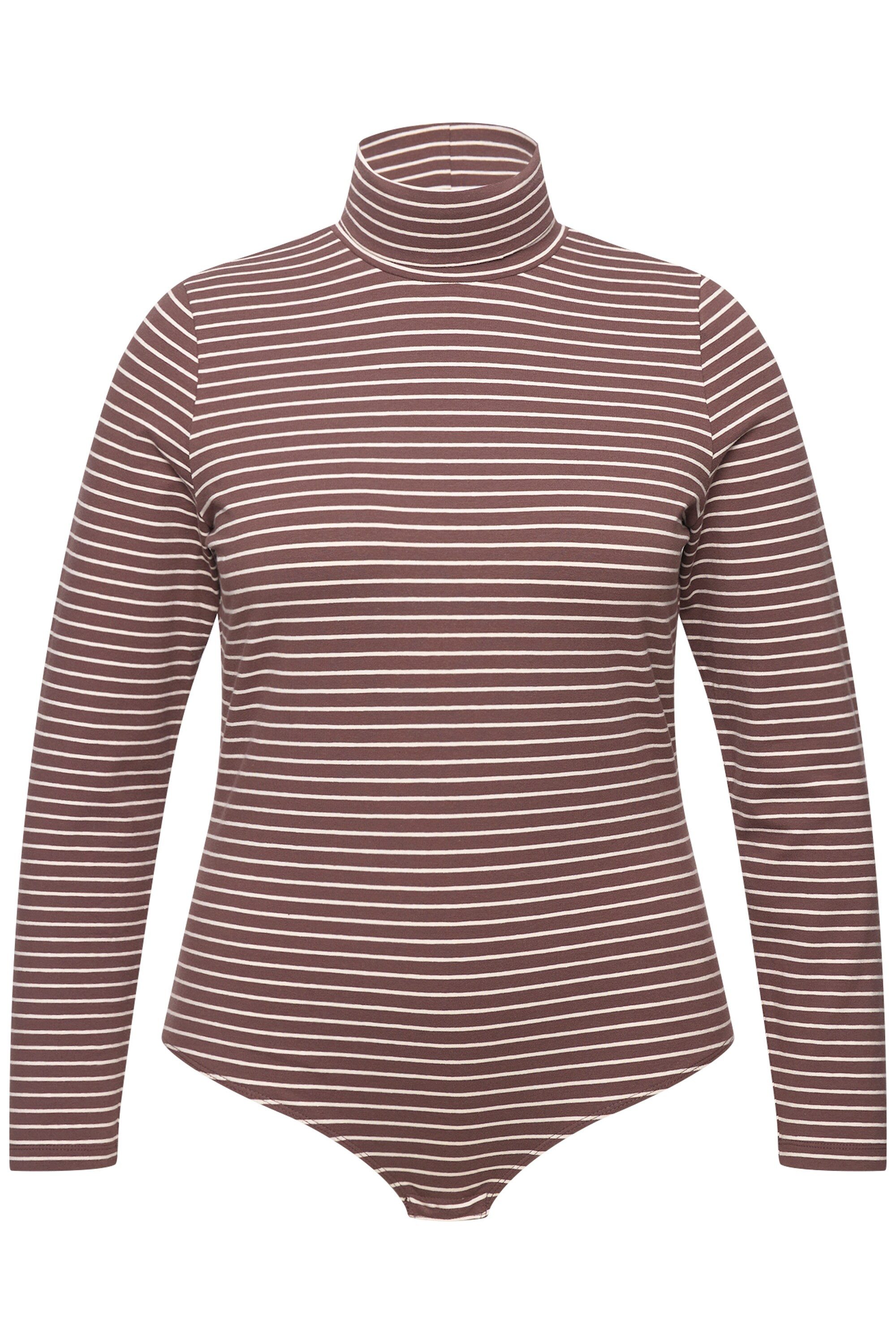Ulla Popken Longsleeve Body Jersey Stehkragen Langarm Biobaumwolle