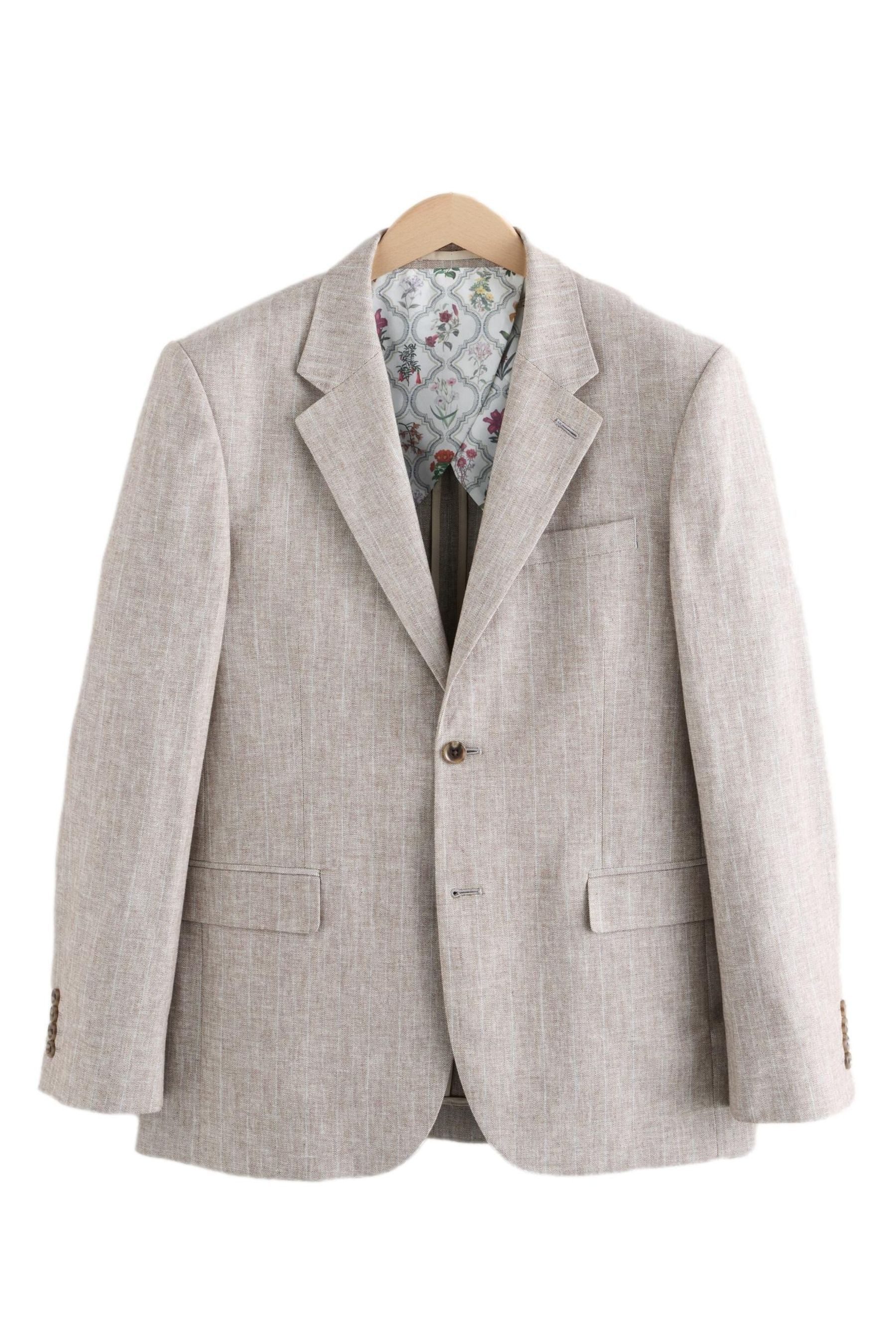 Next Sakko Tailored Fit Anzugsakko mit Streifen aus Leinenmix (1-tlg)