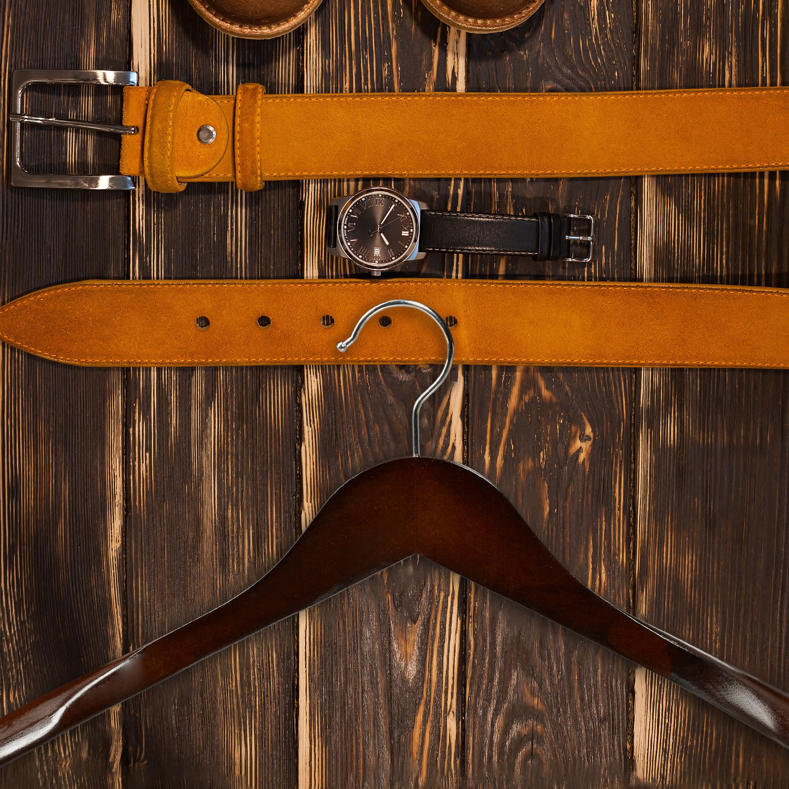 relaxdays Kleiderbügel Anzug Kleiderbügel 10er Set, dunkelbraun günstig online kaufen