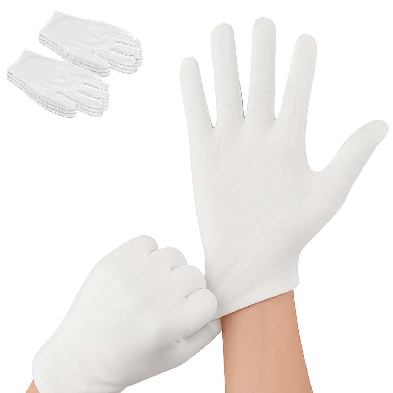 LuxusKollektion Baumwollhandschuhe 3 Paar Baumwollhandschuhe Weiß Einheitsgröße (3-St)