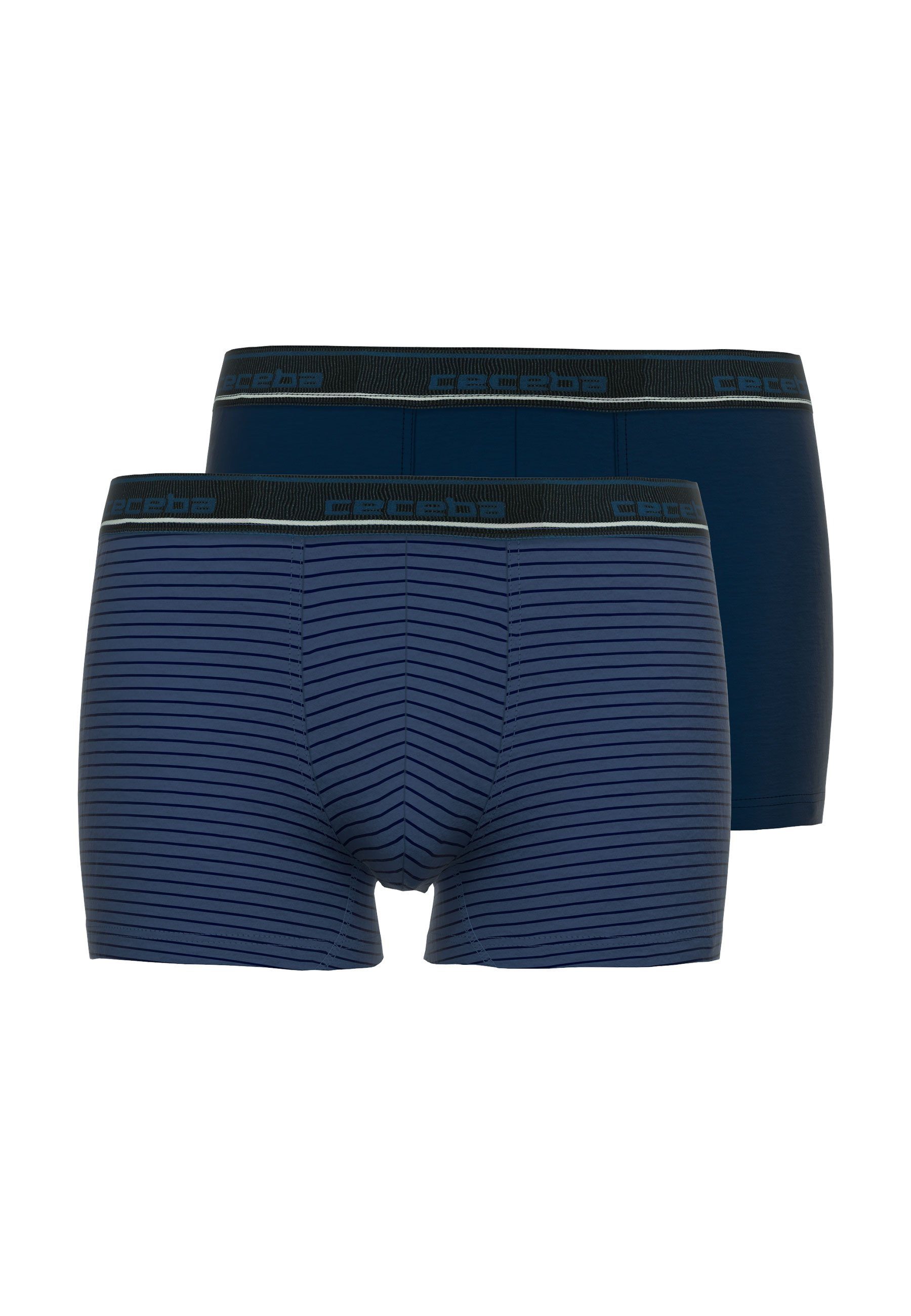 Boxershorts CECEBA Herren Pants blau quergestreift 2er Pack