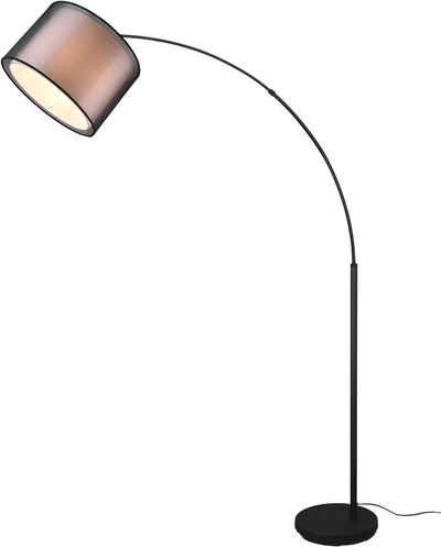 lightling Bogenlampe Barto, ohne Leuchtmittel, moderne Bogenlampe mit Schirm aus Stoff