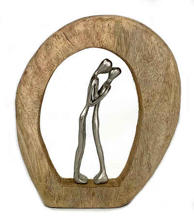 Moritz Skulptur Skulptur Hochzeit Liebespaar 23x4x26 cm, Dekoobjekt Holz, Tischdeko, Fensterdeko, Wanddeko, Holzdeko