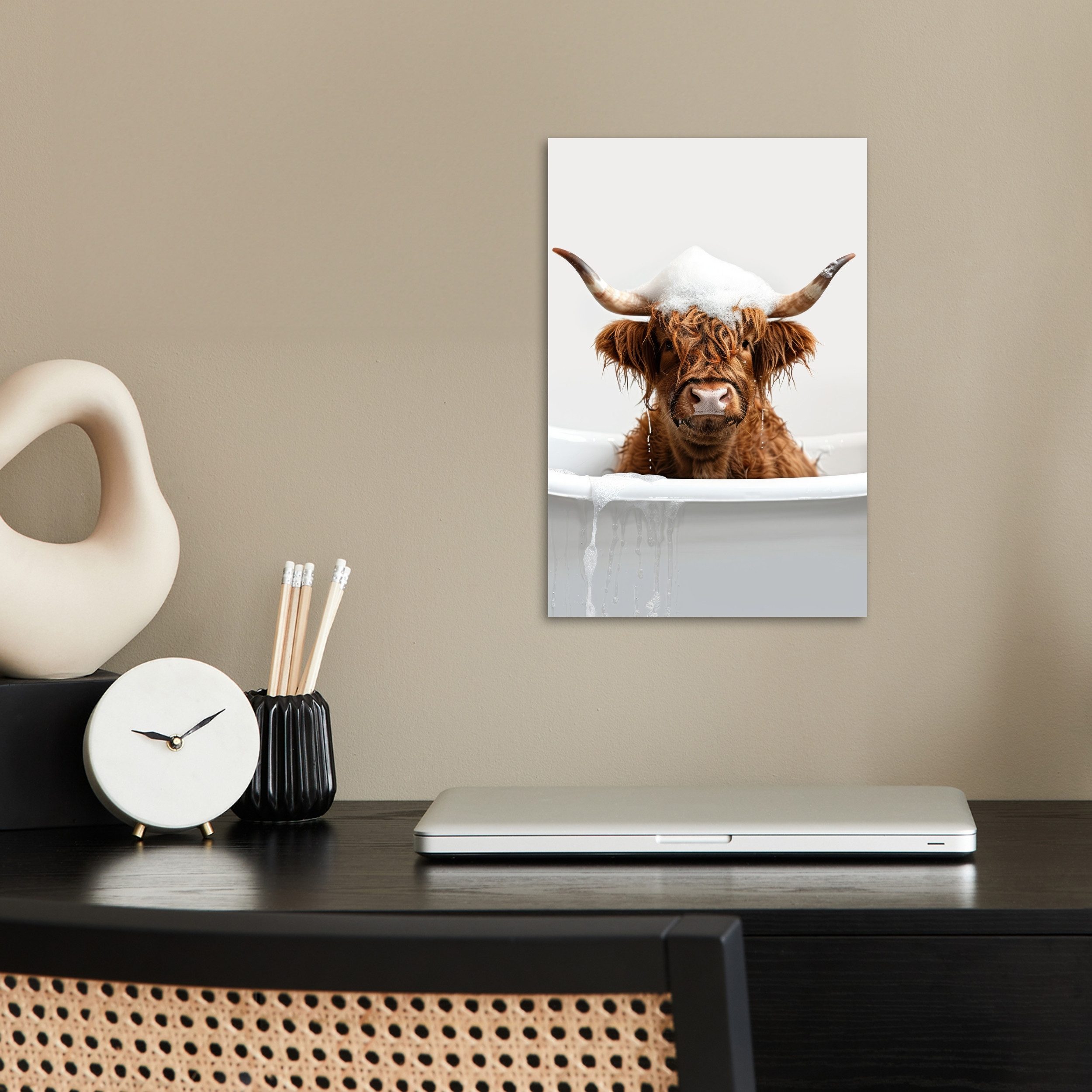 MuchoWow Poster Schottischer Highlander - Bad günstig online kaufen