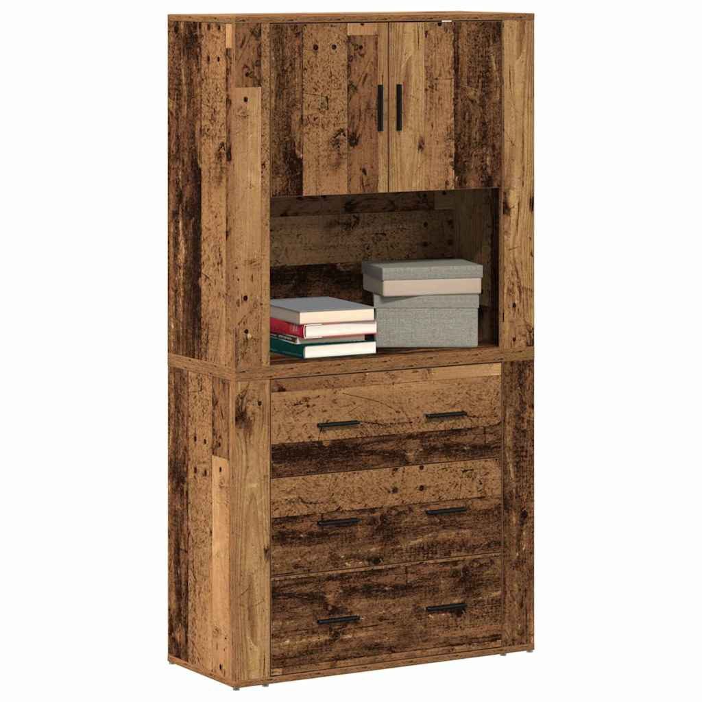vidaXL Highboard Highboard Altholz 80 x 33 x 150 cm Holzwerkstoff (1 St)
