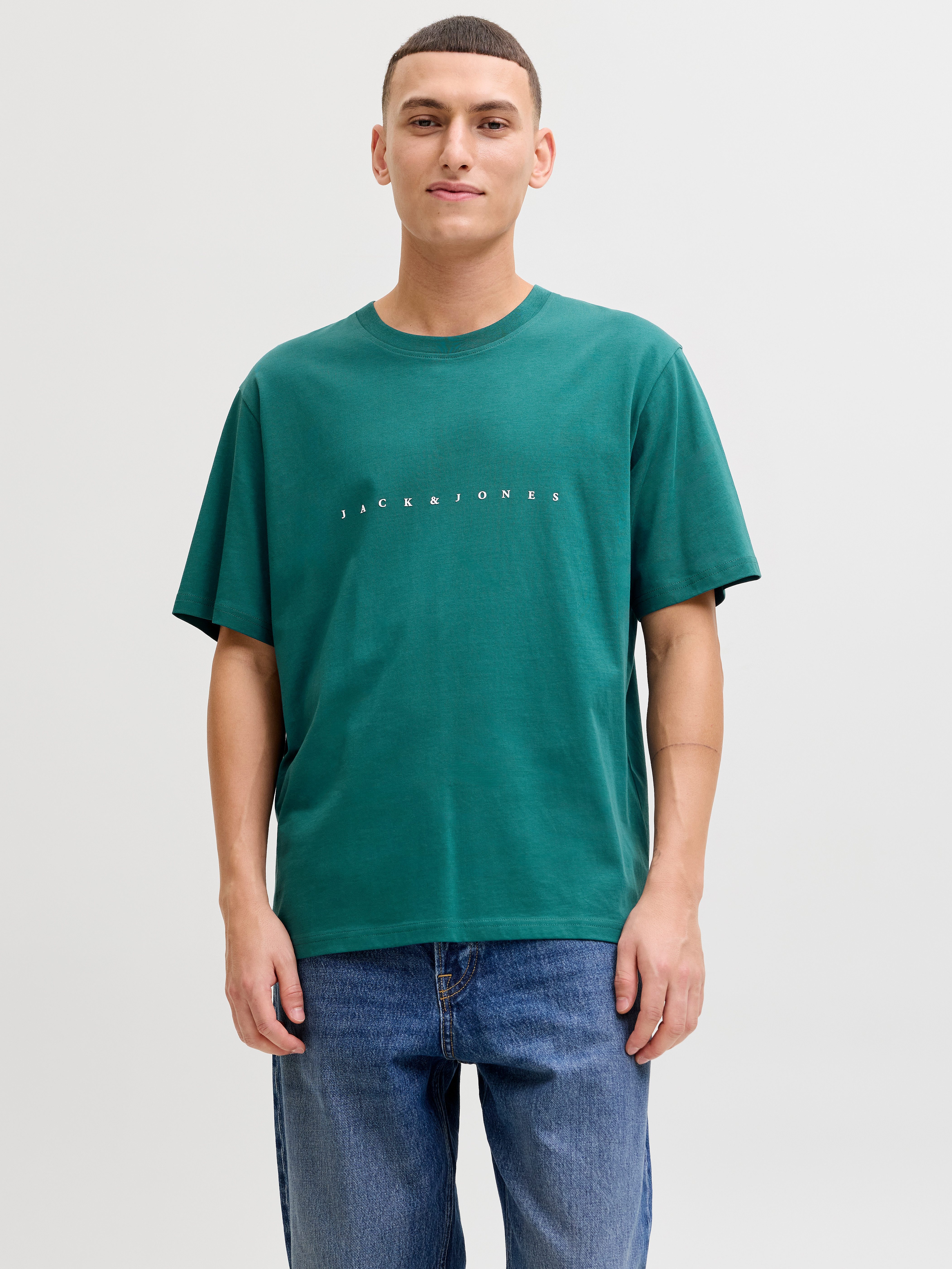 Jack & Jones Rundhalsshirt JJESTAR mit Pigmentprint und Baumwollgefühl Baumwolle, relaxed fit