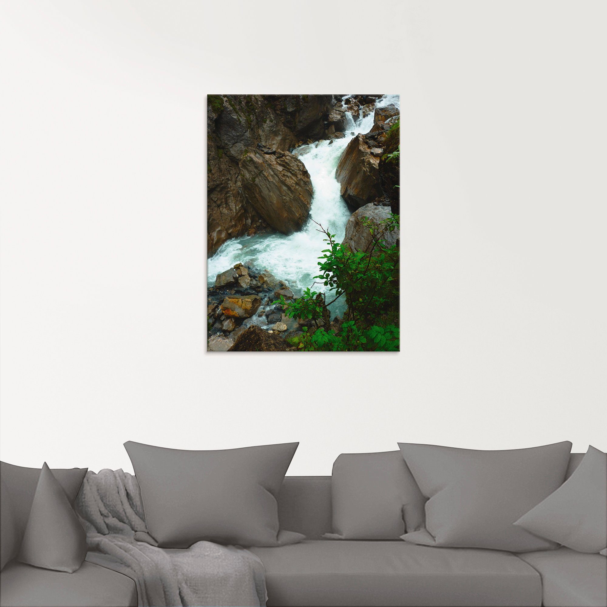 Wasserfall bei verschiedenen Gewässer Glasbild Artland Größen in Kandersteg, St), (1