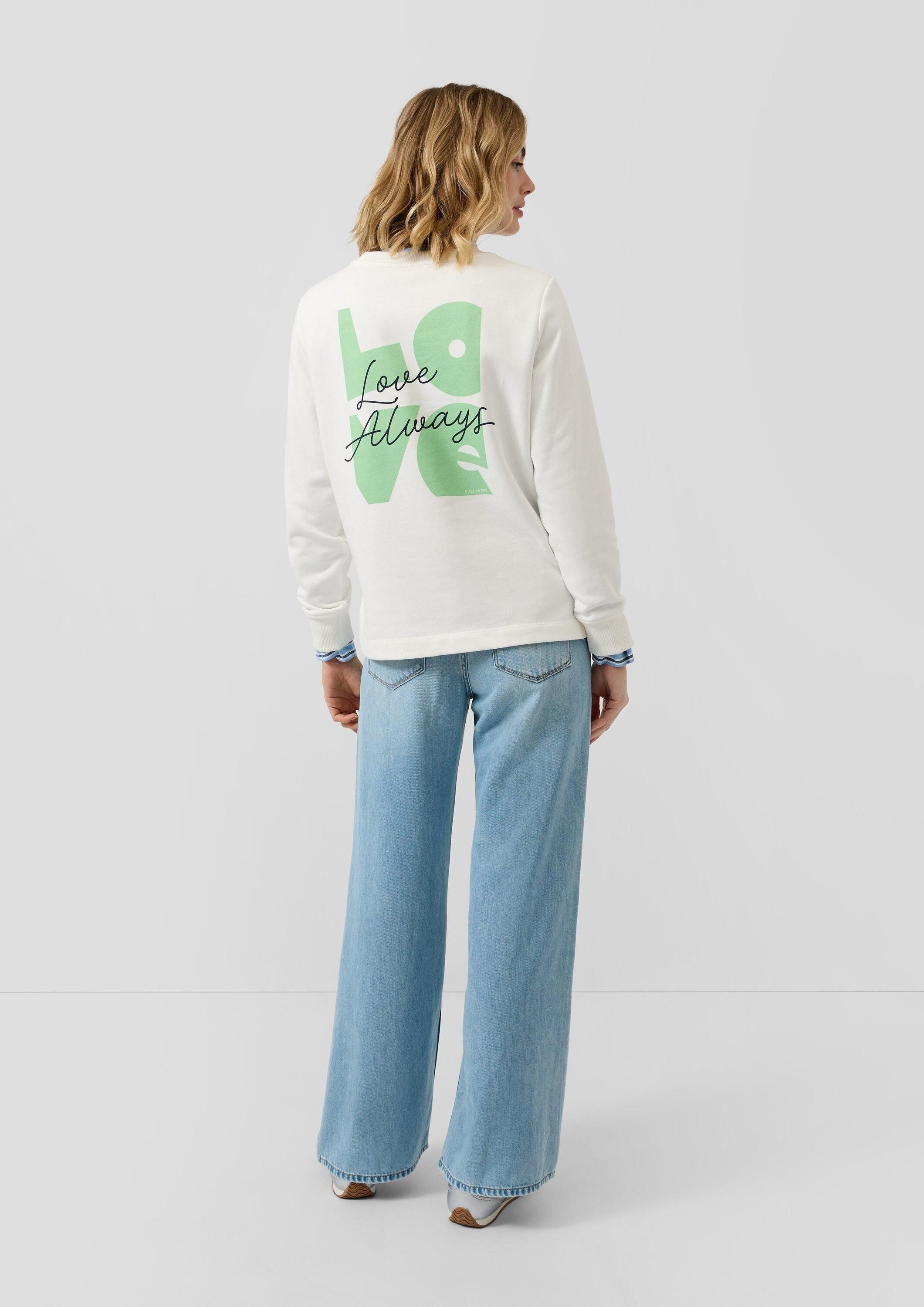 s.Oliver Sweatshirt Sweatshirt Sweatshirt mit Print im Relaxed Fit