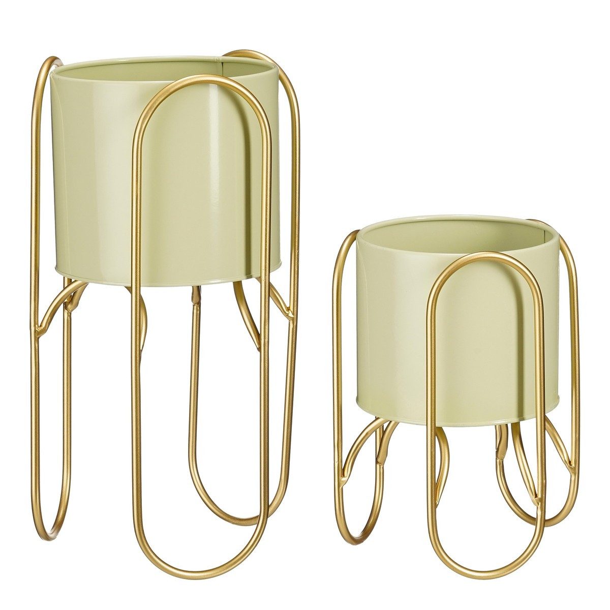 Mica Decorations Blumentopf Mica Decorations Donau Topf rund h.gruen Satz von 2 - h45xd22,5cm