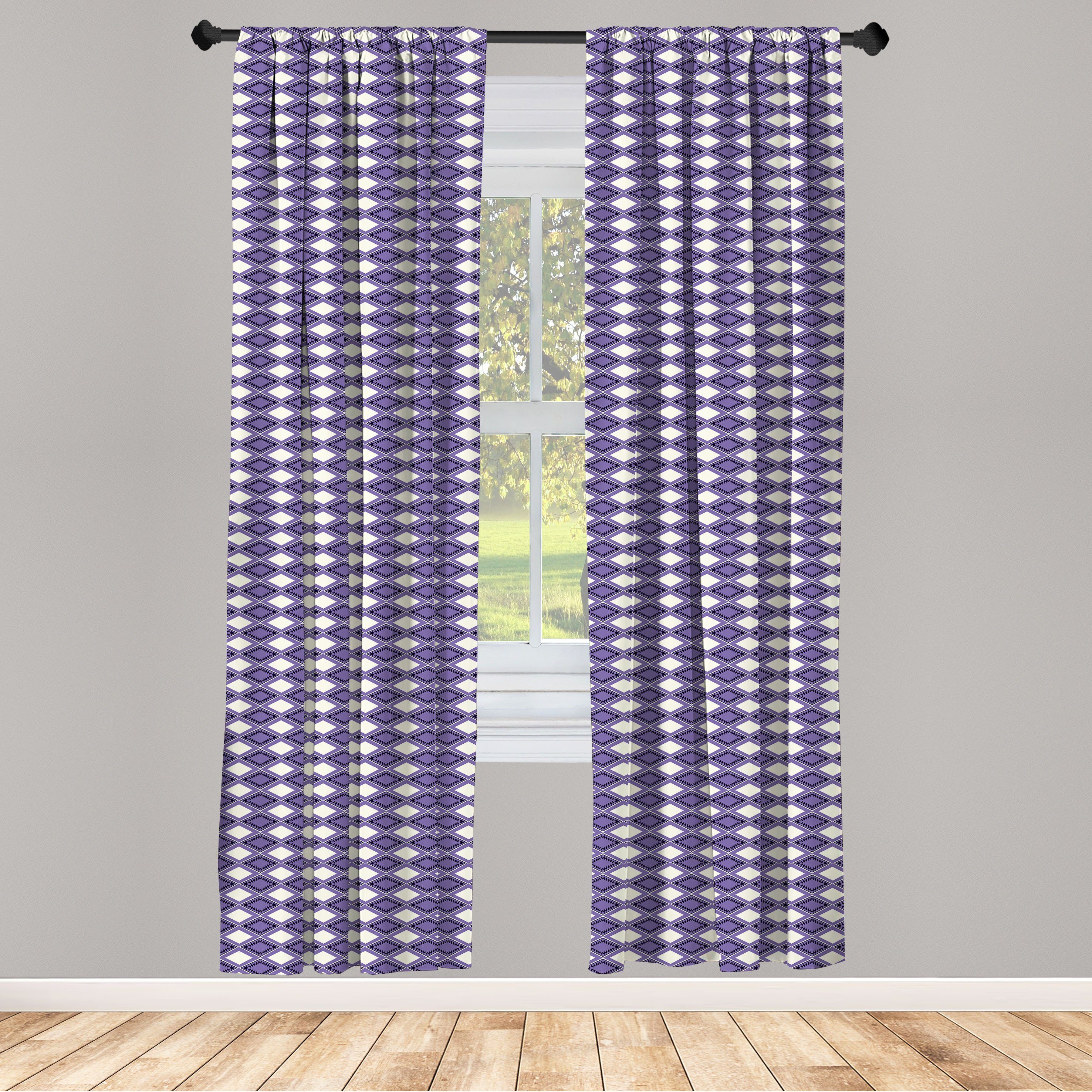 Gardine Vorhang für Schlafzimmer Zigzags Geometrisch Microfaser, Chevron Abakuhaus, Vivid Dekor, Wohnzimmer