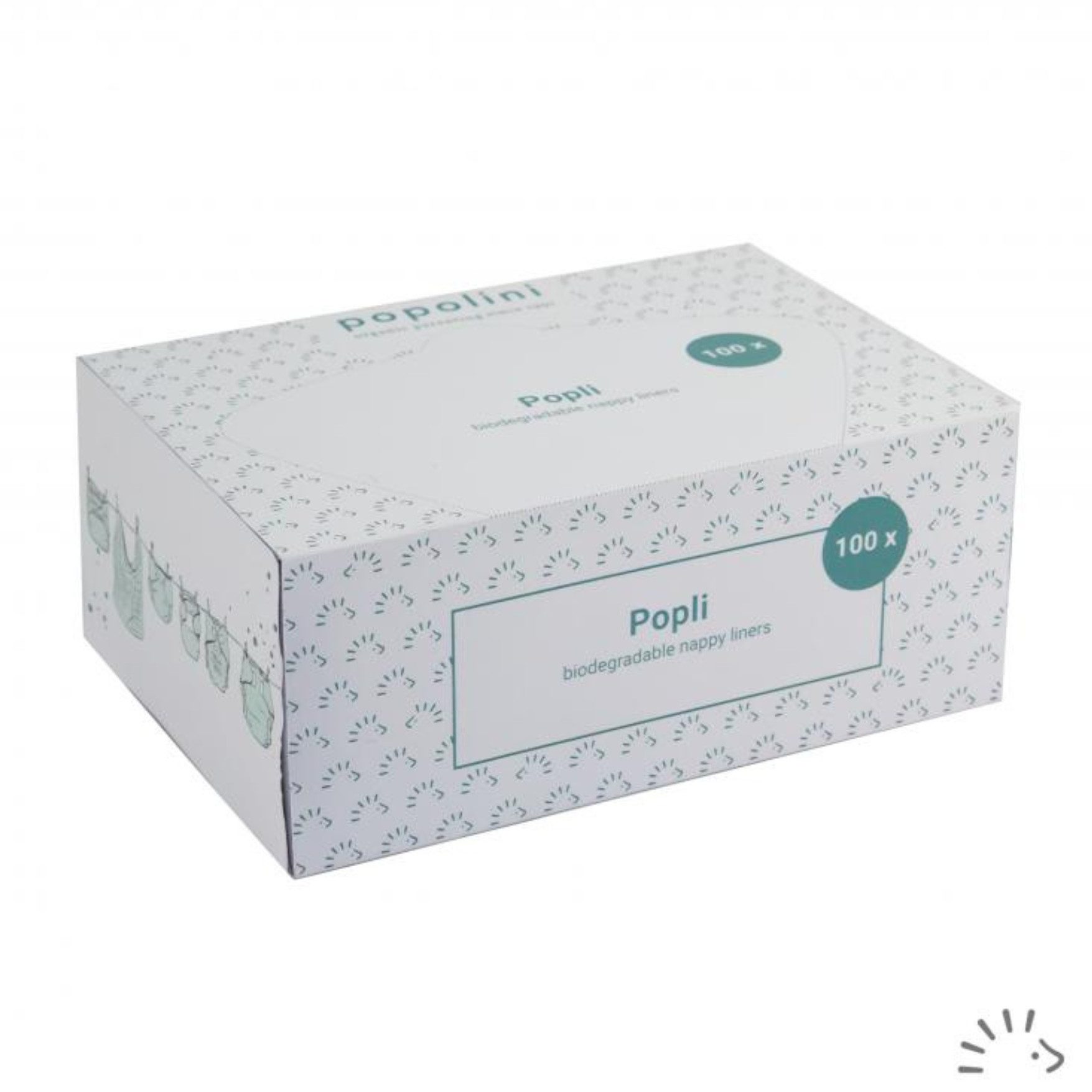 Popolini Тканевые подгузники Windelvlies für Тканевые подгузники Popli 100 Stk, Popolini (Box), Reißfest, Weich, Spenderbox