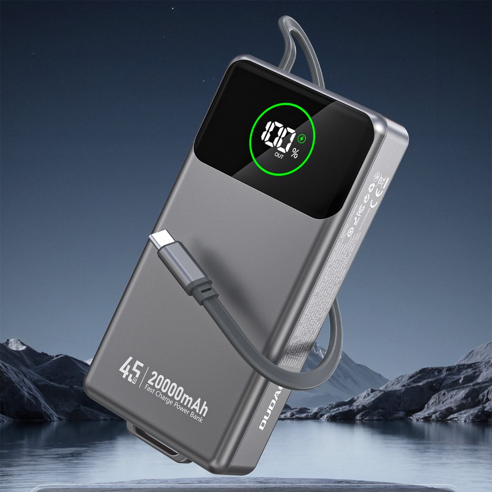 Dudao Akkupack Turbolader Powerbank 20000 mAh (1 St), 45W Schnellladung, Dual-Ausgang, LED-Anzeige, 20.000 mAh