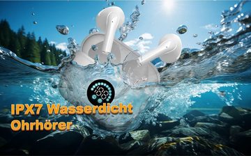 AURUM Bluetooth 5.3, Kabellose Ohrhörer LED-Anzeige In-Ear-Kopfhörer (Sichere Verbindung für unterwegs mit Bluetooth 5.3 und stabilem Signal, mit 4 Mic, 2023 Neue ENC Noise Cancelling, IP7 Wasserdicht)