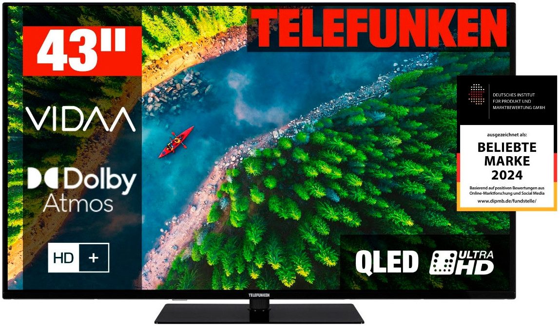 Telefunken D43Q850M8CWI QLED-Fernseher (108 cm/43 Zoll, 4K Ultra HD, Smart-TV)