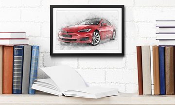 WandbilderXXL Bild mit Rahmen Red Line, Auto, Wandbild, in 4 Größen erhältlich