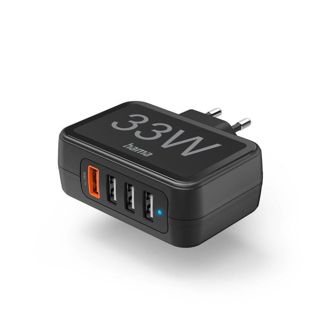 Hama Schnellladegerät 4 Ports, Qualcomm® 3.0, 4x USB A, 33 W, Schwarz Schnelllade-Gerät