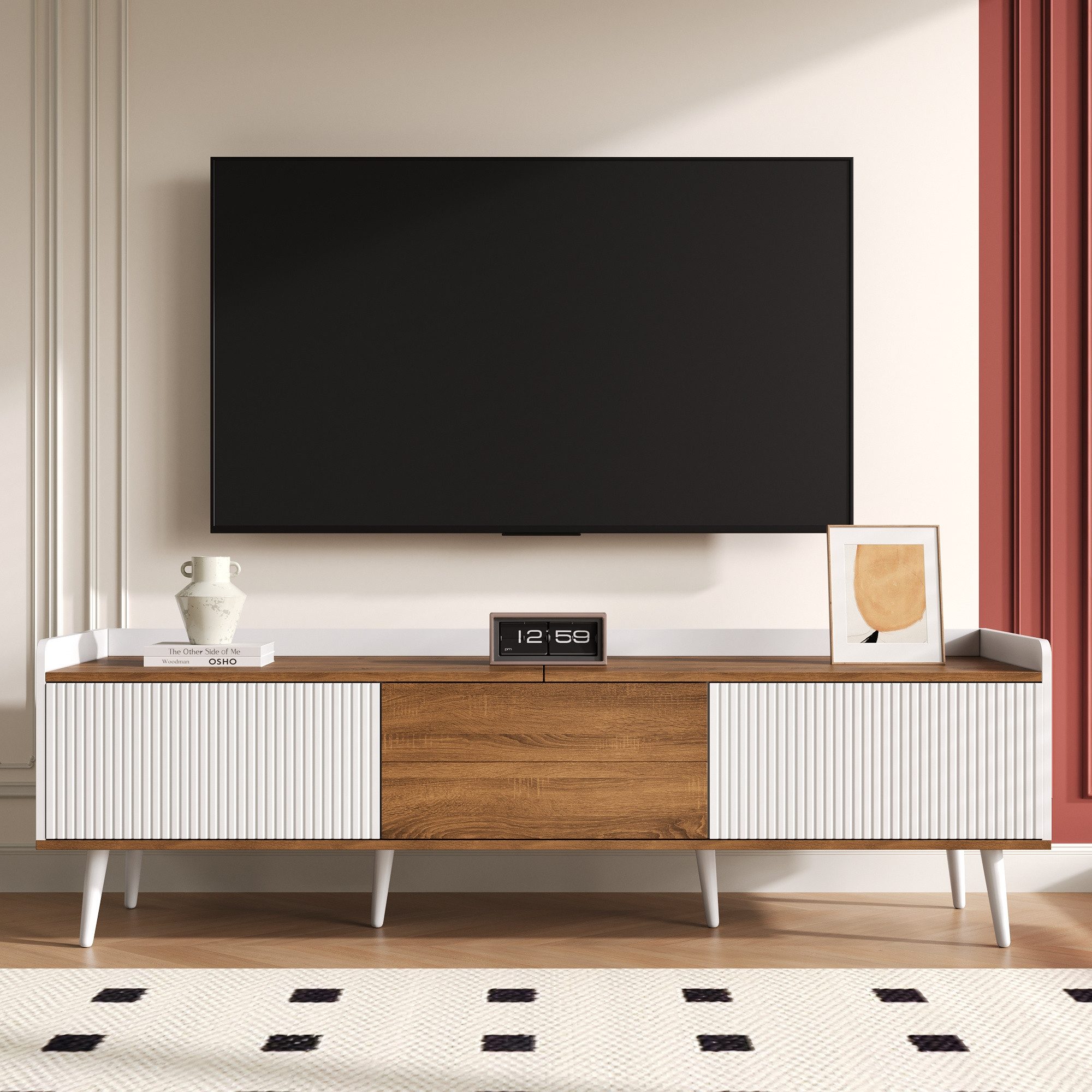 STILVORA Lowboard mit 3 Türen,TV-Schrank Fernsehschrank günstig online kaufen