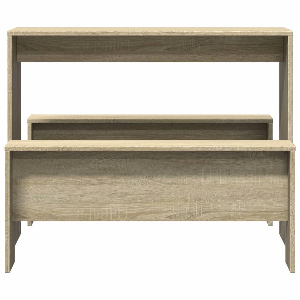 vidaXL Essgruppe 3-tlg. Esstisch und Bank Set Sonoma-Eiche Holzwerkstoff, (1-tlg) – Bild 4 von 5