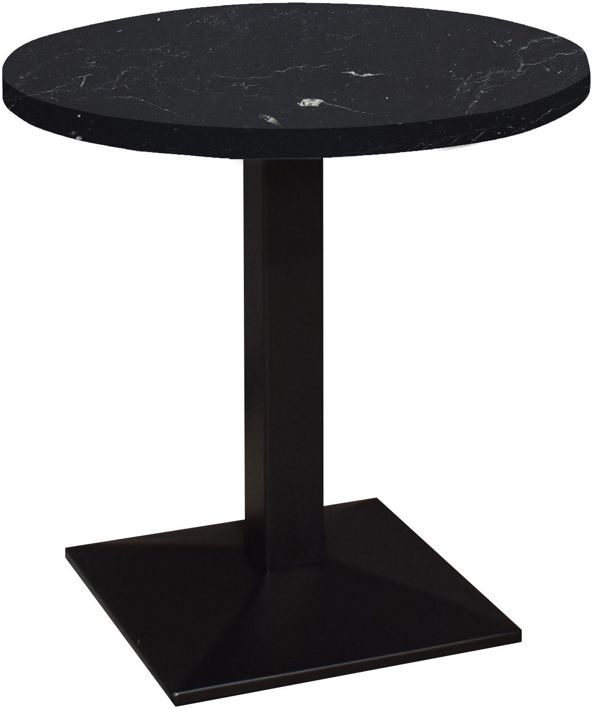Mäusbacher Bistrotisch Big Bistro Metall, Quadrat-Säulengestell, eckige Platte Ø 70 cm H 75 cm