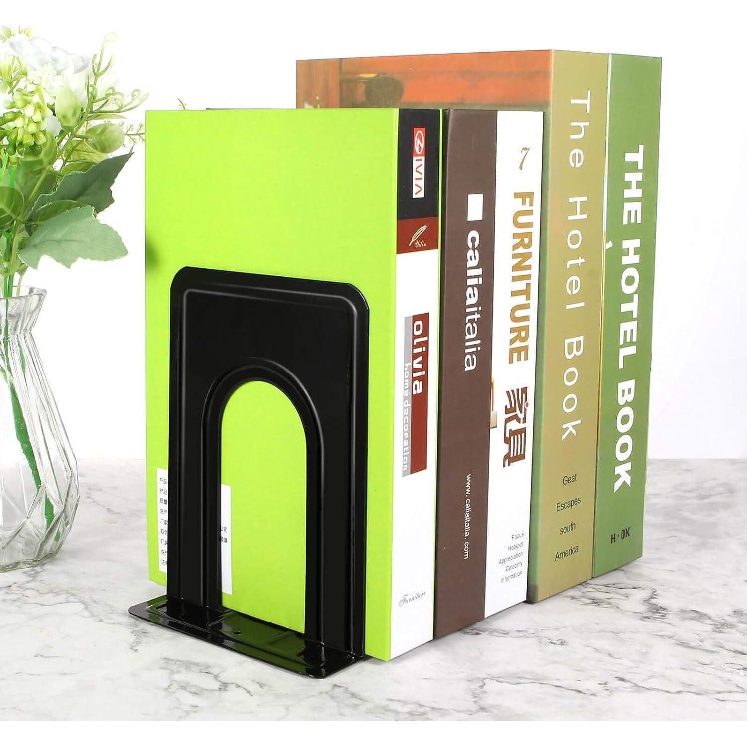 LuxusKollektion Buchstütze Moderne Metall Buchstützen Schwarz 8 Stück 17x14,5x12,5 cm