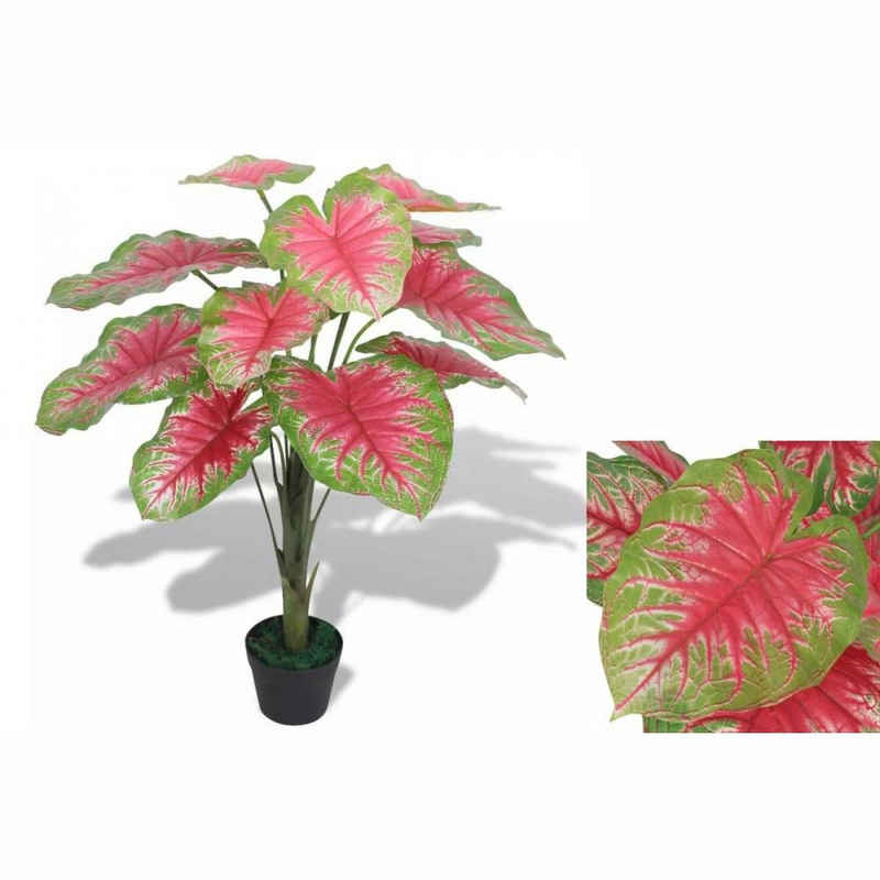 Künstliche Zimmerpflanze Künstliche Caladium-Pflanze mit Topf 70 cm Grün und Rot Pflanze realis, vidaXL, Höhe 0 cm